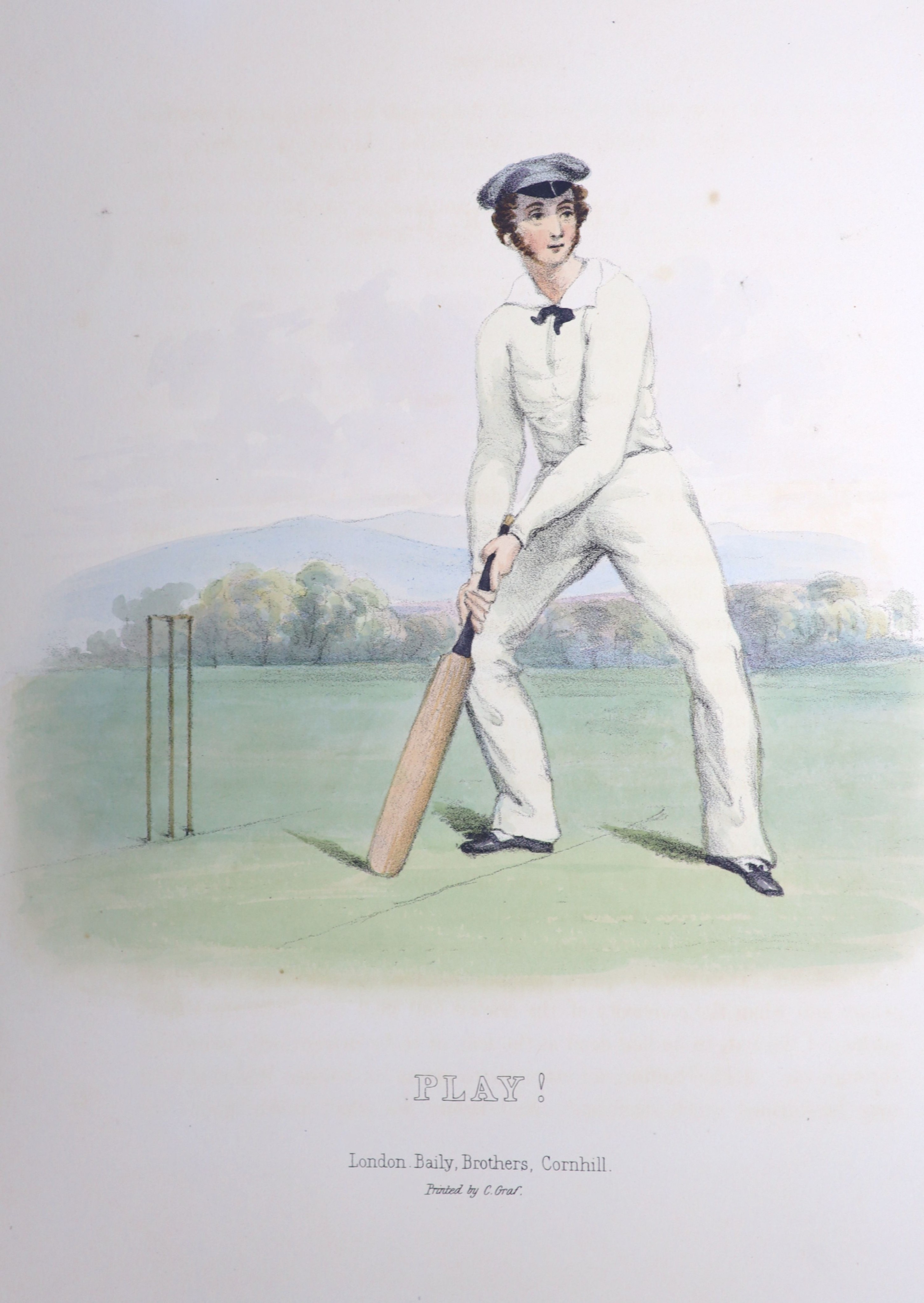 Wanostrocht, Nicholas- Felix on the Bat, 4to, original cloth, with hand-coloured litho frontis, 6 coloured plates and 3 plain plates, bookplate of Hugh Cecil Earl of Lonsdale, Baily Brothers, London, 1845
